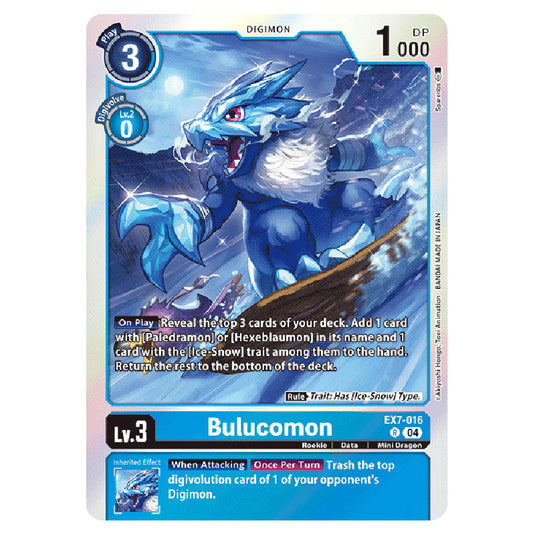 Bulucomon EX7-016 card from the Digimon set EX-07: Extra Booster Digimon Liberator