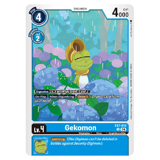 Gekomon EX7-018 card from the Digimon set EX-07: Extra Booster Digimon Liberator