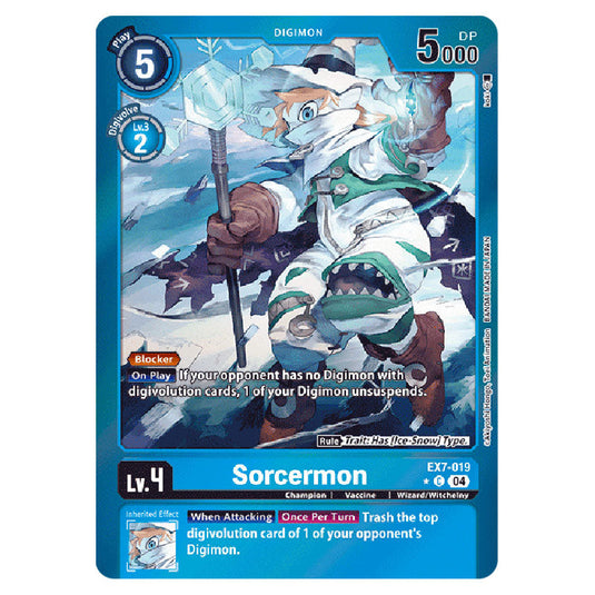 Sorcermon (Alternative Art) EX7-019A card from the Digimon set EX-07: Extra Booster Digimon Liberator