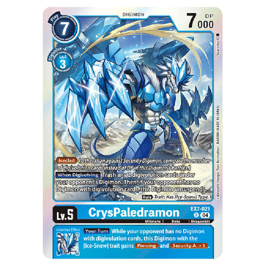 CrysPaledramon EX7-021 card from the Digimon set EX-07: Extra Booster Digimon Liberator