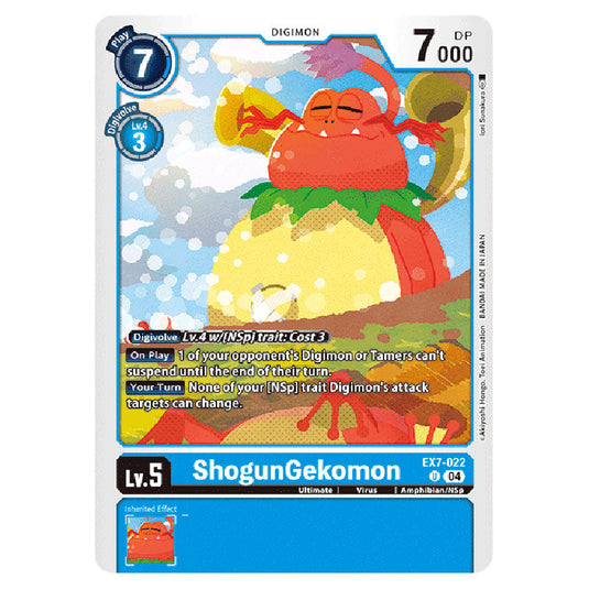 ShogunGekomon EX7-022 card from the Digimon set EX-07: Extra Booster Digimon Liberator