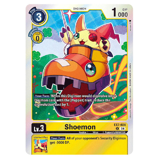 Shoemon EX7-024 card from the Digimon set EX-07: Extra Booster Digimon Liberator