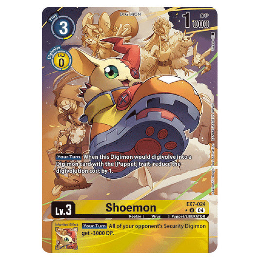 Shoemon (Alternative Art) EX7-024A card from the Digimon set EX-07: Extra Booster Digimon Liberator