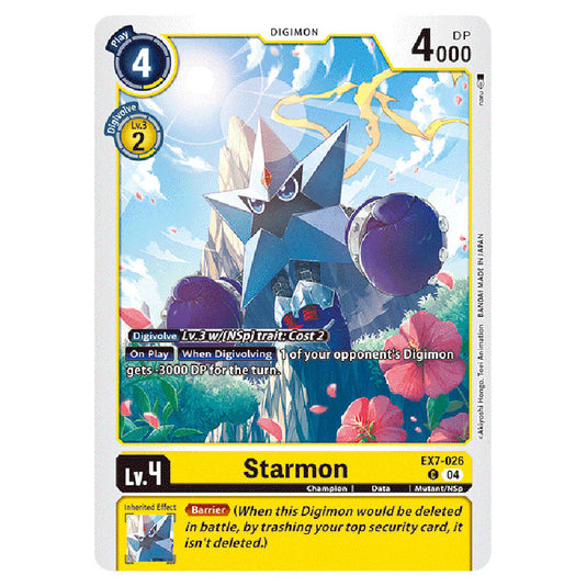 Starmon EX7-026 card from the Digimon set EX-07: Extra Booster Digimon Liberator