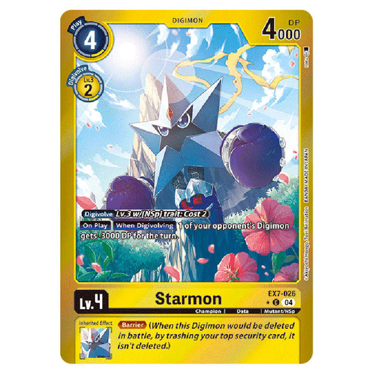 Starmon (Alternative Art) EX7-026A card from the Digimon set EX-07: Extra Booster Digimon Liberator