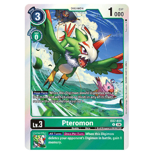 Pteromon EX7-031 card from the Digimon set EX-07: Extra Booster Digimon Liberator