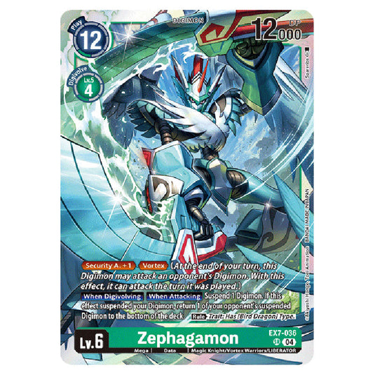 Zephagamon EX7-036 card from the Digimon set EX-07: Extra Booster Digimon Liberator