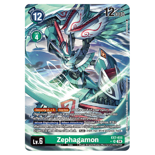 Zephagamon (Alternative Art) EX7-036A card from the Digimon set EX-07: Extra Booster Digimon Liberator