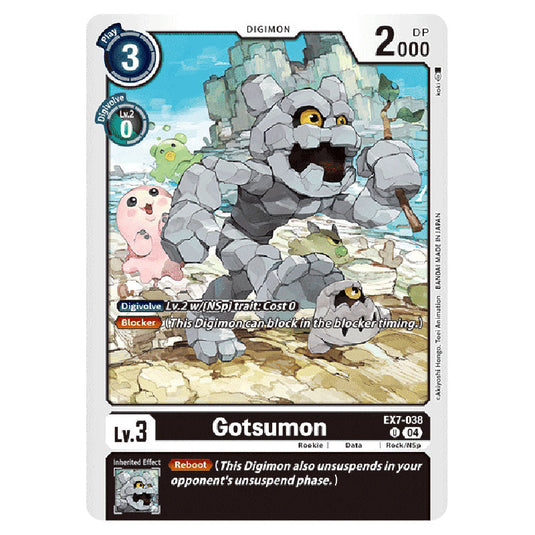 Gotsumon EX7-038 card from the Digimon set EX-07: Extra Booster Digimon Liberator