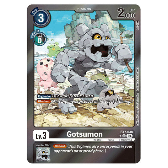 Gotsumon (Alternative Art) EX7-038A card from the Digimon set EX-07: Extra Booster Digimon Liberator