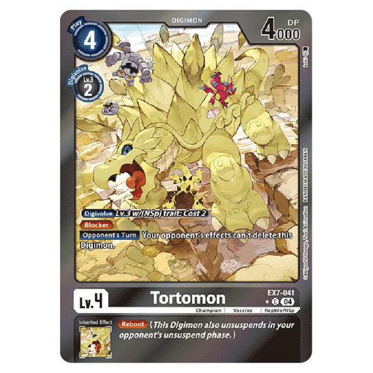 Tortomon (Alternative Art) EX7-041A card from the Digimon set EX-07: Extra Booster Digimon Liberator