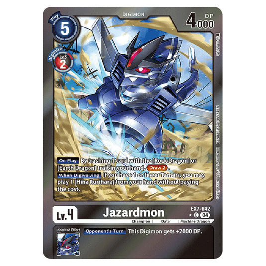 Jazardmon (Alternative Art) EX7-042A card from the Digimon set EX-07: Extra Booster Digimon Liberator