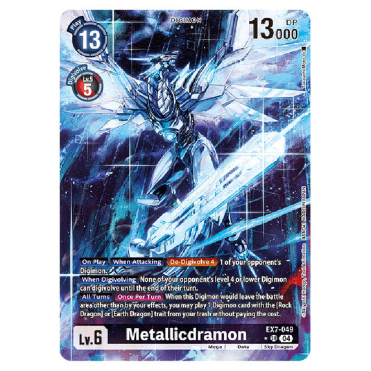 Metallicdramon (Alternative Art) EX7-049A card from the Digimon set EX-07: Extra Booster Digimon Liberator