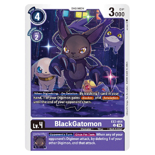 BlackGatomon EX7-054 card from the Digimon set EX-07: Extra Booster Digimon Liberator