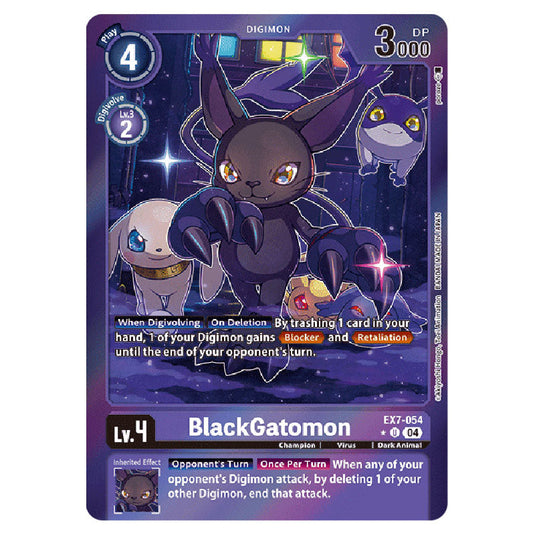 BlackGatomon (Alternative Art) EX7-054A card from the Digimon set EX-07: Extra Booster Digimon Liberator