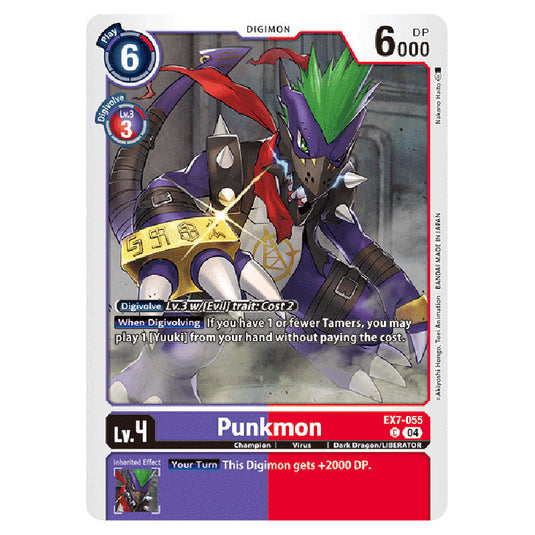 Punkmon EX7-055 card from the Digimon set EX-07: Extra Booster Digimon Liberator