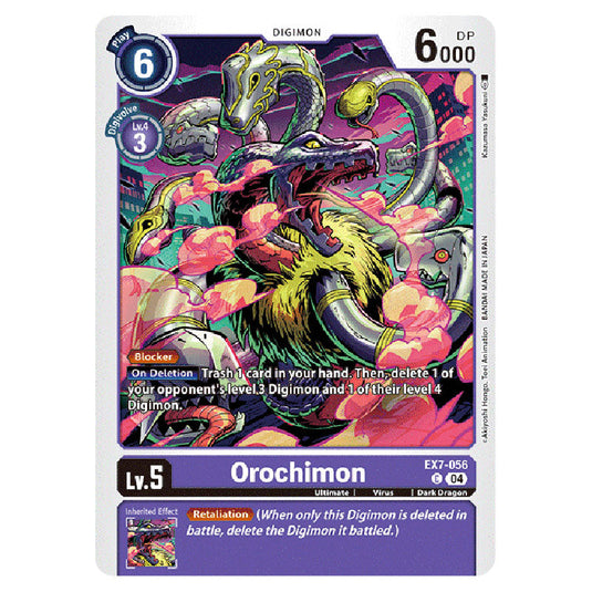 Orochimon EX7-056 card from the Digimon set EX-07: Extra Booster Digimon Liberator