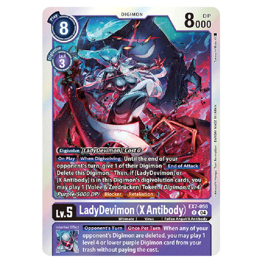 LadyDevimon (X Antibody) EX7-058 card from the Digimon set EX-07: Extra Booster Digimon Liberator