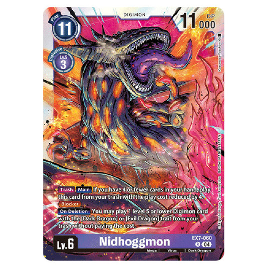 Nidhoggmon EX7-060 card from the Digimon set EX-07: Extra Booster Digimon Liberator