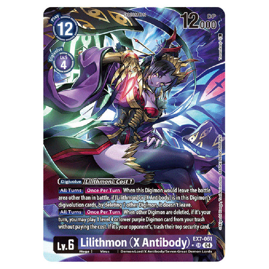 Lilithmon (X Antibody) (Alternative Art) EX7-061A card from the Digimon set EX-07: Extra Booster Digimon Liberator