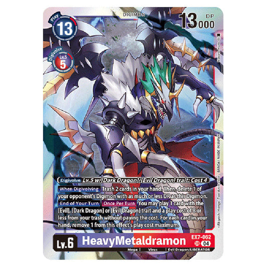 HeavyMetaldramon EX7-062 card from the Digimon set EX-07: Extra Booster Digimon Liberator