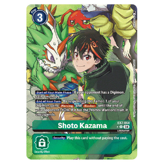 Shoto Kazama (Alternative Art) EX7-064A card from the Digimon set EX-07: Extra Booster Digimon Liberator