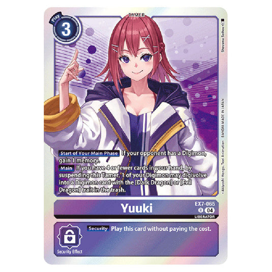 Yuuki EX7-065 card from the Digimon set EX-07: Extra Booster Digimon Liberator