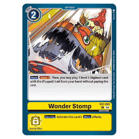 Wonder Stomp EX7-068 card from the Digimon set EX-07: Extra Booster Digimon Liberator