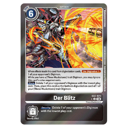 Der Blitz (Alternative Art) EX7-070A card from the Digimon set EX-07: Extra Booster Digimon Liberator