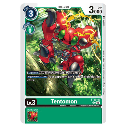 Tentomon ST20-07 card from the Digimon set ST-20: Starter Deck Protector of Light