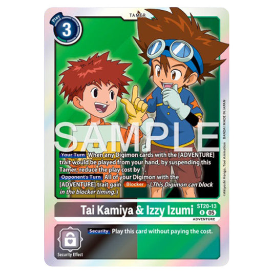 Tai Kamiya & Izzy Izumi ST20-13 card from the Digimon set ST-20: Starter Deck Protector of Light