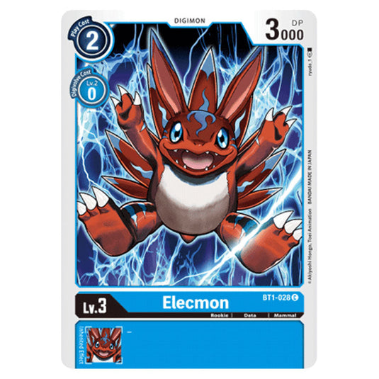 Elecmon BT1-028 card from the Digimon set ST-8: Starter Deck UlforceVeedramon