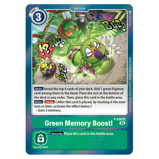 Green Memory Boost! P-038 card from the Digimon set ST-8: Starter Deck UlforceVeedramon