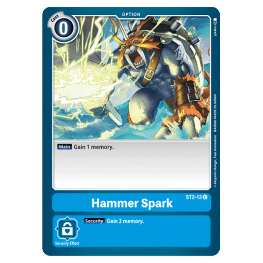 Hammer Spark ST2-13 card from the Digimon set ST-8: Starter Deck UlforceVeedramon