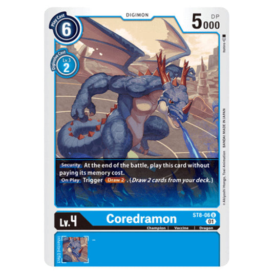 Coredramon ST8-06 card from the Digimon set ST-8: Starter Deck UlforceVeedramon