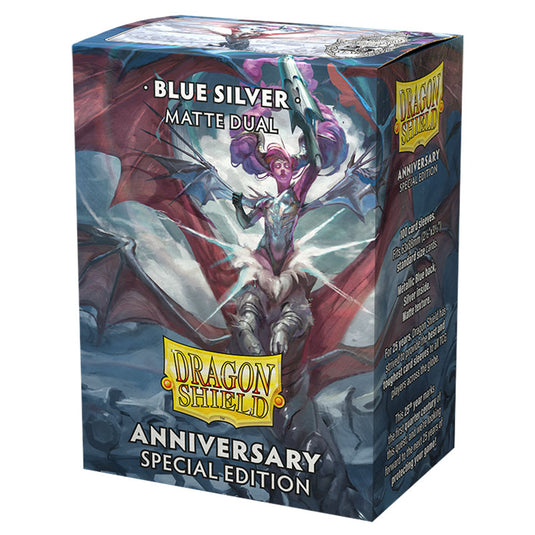 Dragon Shield - Special Edition - Standard Dual Matte Sleeves - Blue Silver (100 Sleeves)