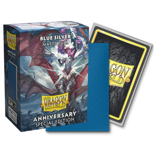 Dragon Shield - Special Edition - Standard Dual Matte Sleeves - Blue Silver (100 Sleeves)