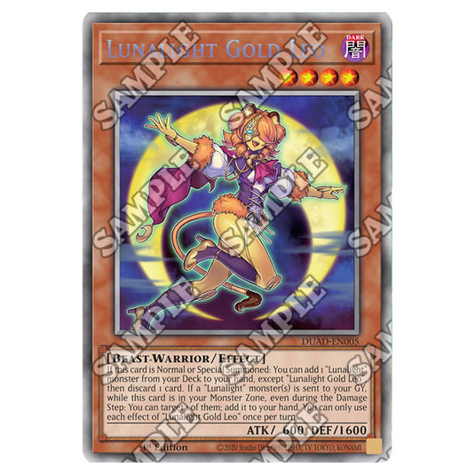 Lunalight Gold Leo DUAD-EN005A card from the Yu-Gi-Oh! set Duelist’s Advance