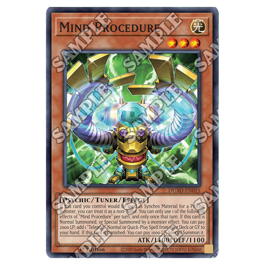 Mind Procedure DUAD-EN015 card from the Yu-Gi-Oh! set Duelist’s Advance