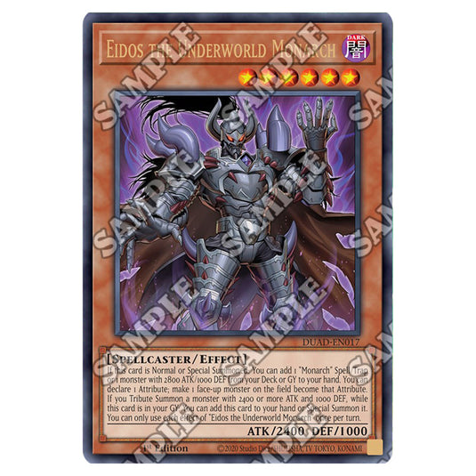 Eidos the Underworld Monarch DUAD-EN017 card from the Yu-Gi-Oh! set Duelist’s Advance