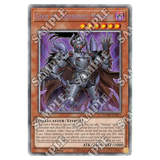 Eidos the Underworld Monarch DUAD-EN017A card from the Yu-Gi-Oh! set Duelist’s Advance