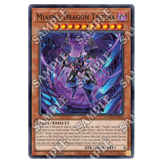 Miasma Dragon Tistina DUAD-EN020 card from the Yu-Gi-Oh! set Duelist’s Advance
