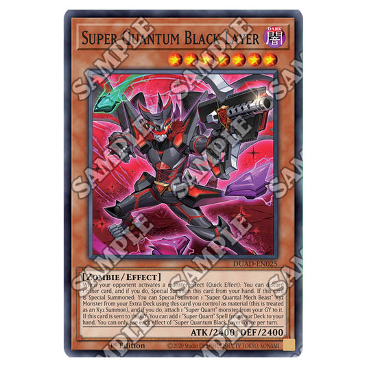 Super Quantum Black Layer DUAD-EN025 card from the Yu-Gi-Oh! set Duelist’s Advance