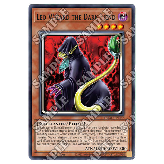 Leo Wizard the Dark Fiend DUAD-EN027 card from the Yu-Gi-Oh! set Duelist’s Advance
