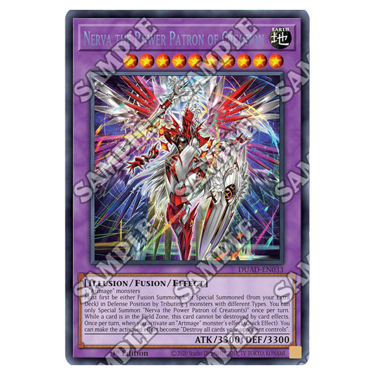 Nerva the Power Patron of Creation DUAD-EN033 card from the Yu-Gi-Oh! set Duelist’s Advance