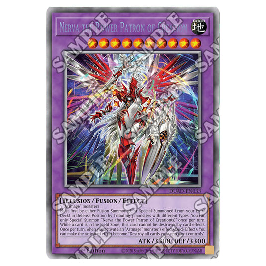 Nerva the Power Patron of Creation DUAD-EN033A card from the Yu-Gi-Oh! set Duelist’s Advance