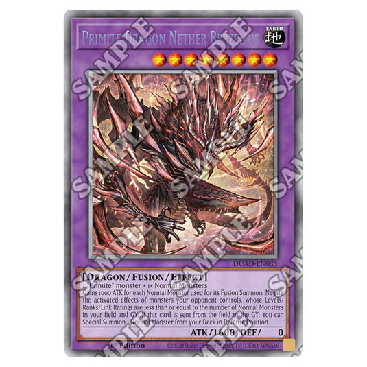 Primite Dragon Nether Berzelius DUAD-EN035A card from the Yu-Gi-Oh! set Duelist’s Advance