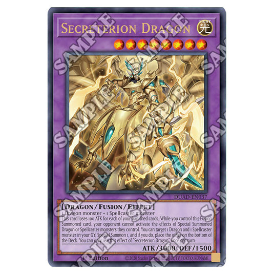 Secreterion Dragon DUAD-EN037 card from the Yu-Gi-Oh! set Duelist’s Advance