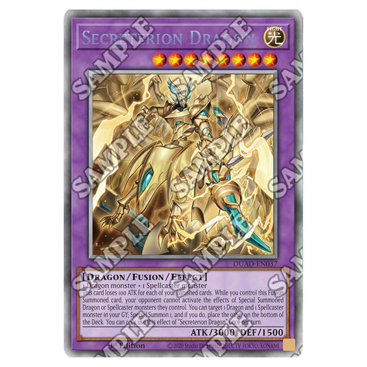 Secreterion Dragon DUAD-EN037A card from the Yu-Gi-Oh! set Duelist’s Advance