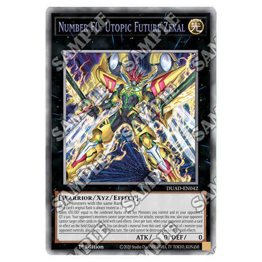 Number F0: Utopic Future Zexal DUAD-EN042A card from the Yu-Gi-Oh! set Duelist’s Advance